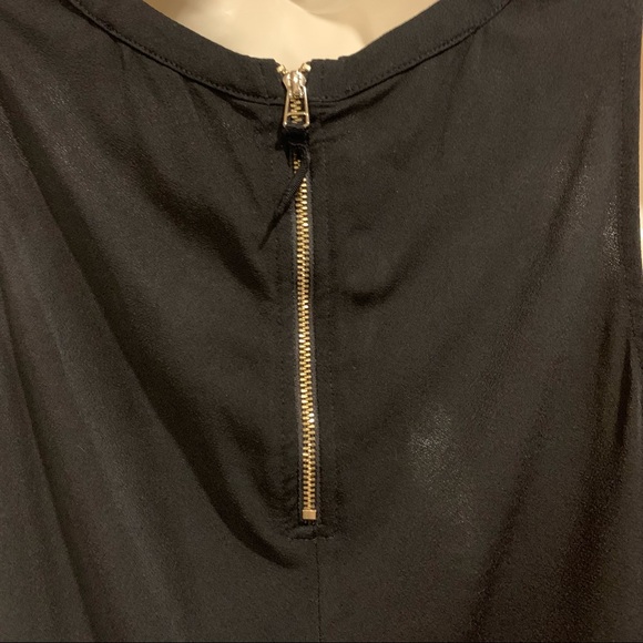 Noir | Black Top with Mesh V Neck Detail | Size XS - Picture 5 of 5